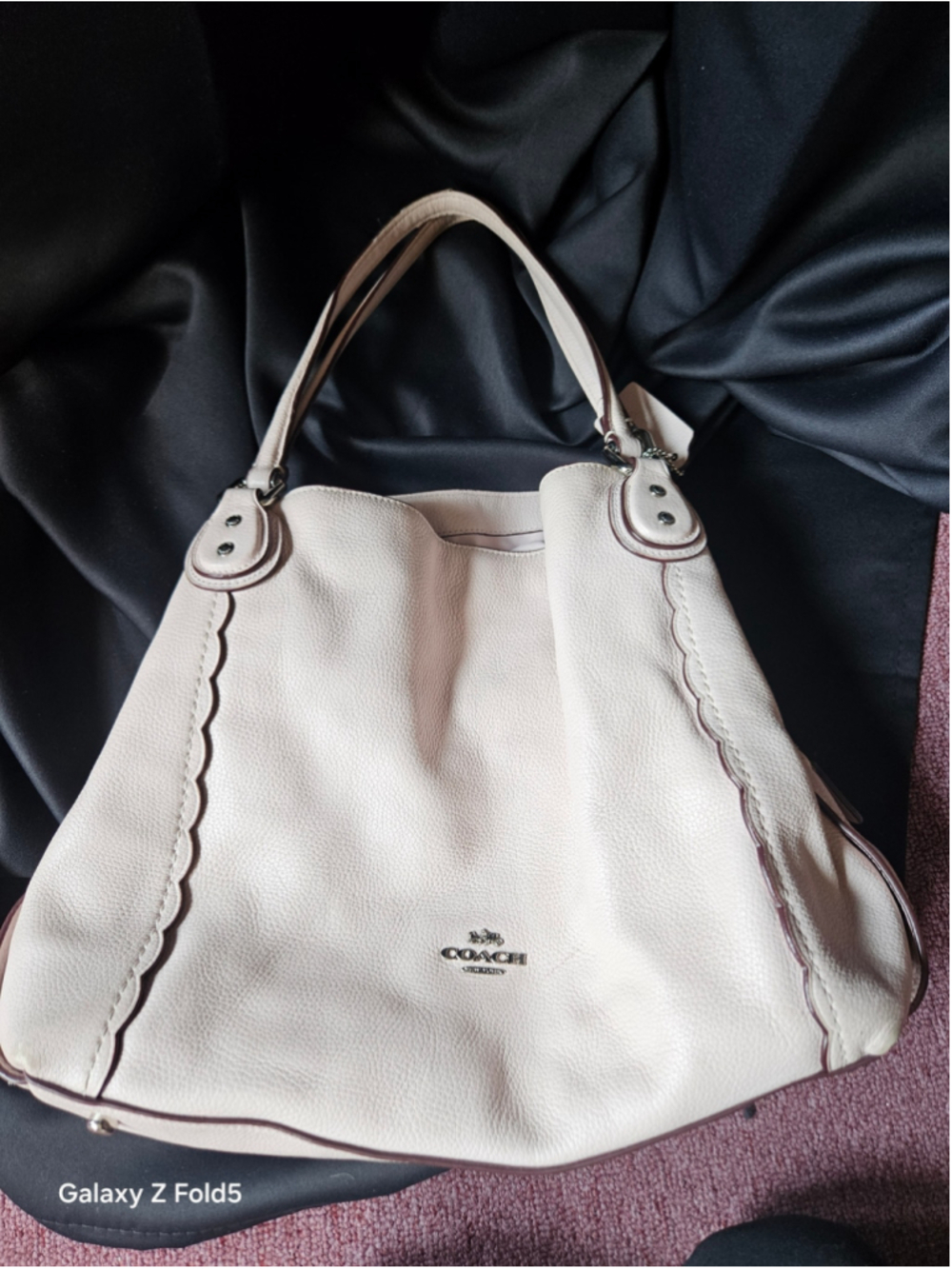 Women's Coach Leather Hobo Bag One Size Beige